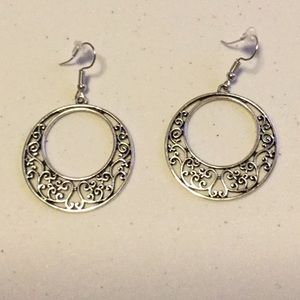 Silver around earrings